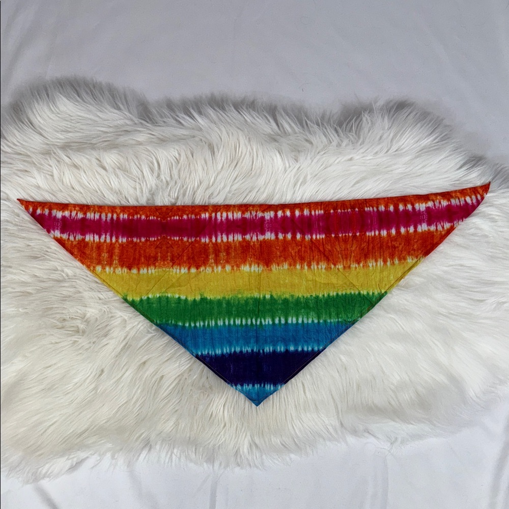 Colorful Rainbow Tie-Dye Dog Bandana